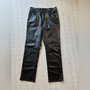 MOTHER Black Leather Pants Size 30